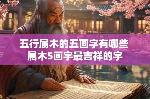 五行属木的五画字有哪些 属木5画字最吉祥的字