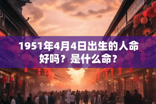 1951年4月4日出生的人命好吗？是什么命？