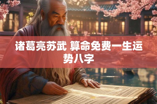 诸葛亮苏武 算命免费一生运势八字