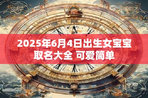 2025年6月4日出生女宝宝取名大全 可爱简单
