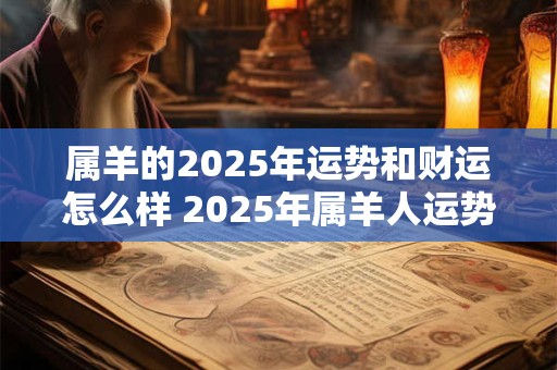 属羊的2025年运势和财运怎么样 2025年属羊人运势解析