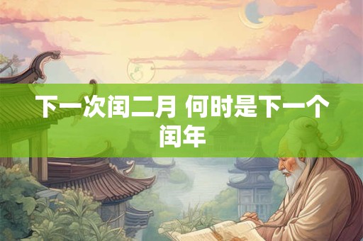 下一次闰二月 何时是下一个闰年