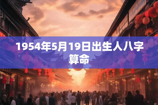 1954年5月19日出生人八字算命