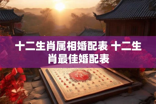 十二生肖属相婚配表 十二生肖最佳婚配表