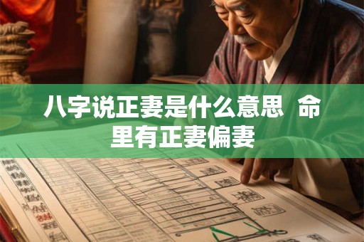 八字说正妻是什么意思  命里有正妻偏妻