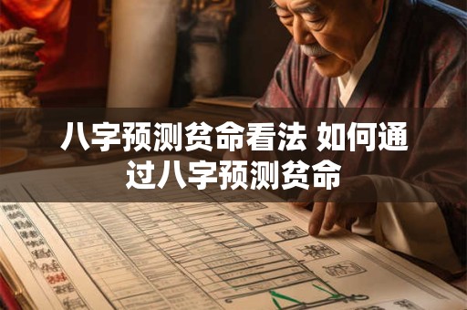 八字预测贫命看法 如何通过八字预测贫命