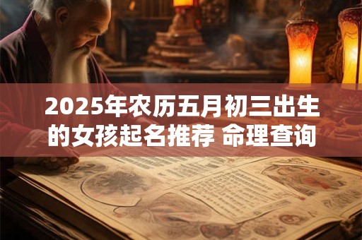 2025年农历五月初三出生的女孩起名推荐 命理查询