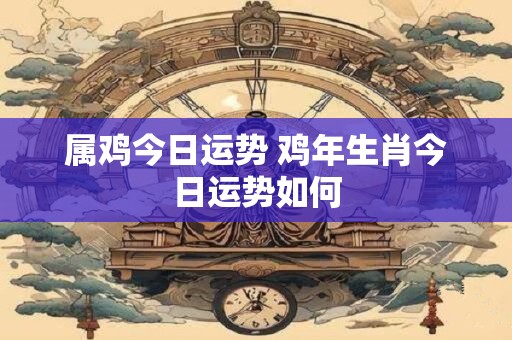 属鸡今日运势 鸡年生肖今日运势如何