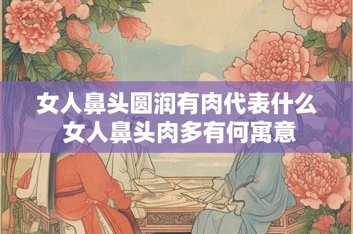 女人鼻头圆润有肉代表什么 女人鼻头肉多有何寓意
