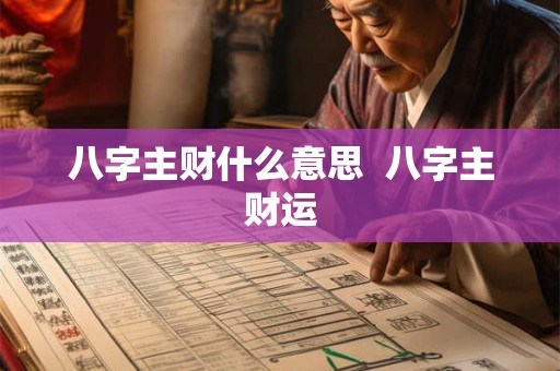 八字主财什么意思  八字主财运
