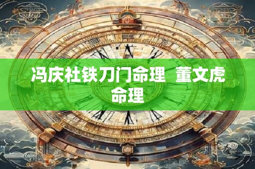 冯庆社铁刀门命理  董文虎命理