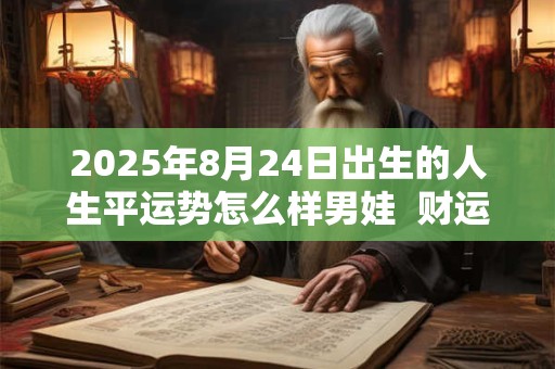 2025年8月24日出生的人生平运势怎么样男娃  财运如何