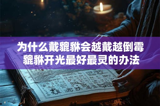 为什么戴貔貅会越戴越倒霉 貔貅开光最好最灵的办法