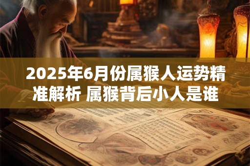 2025年6月份属猴人运势精准解析 属猴背后小人是谁