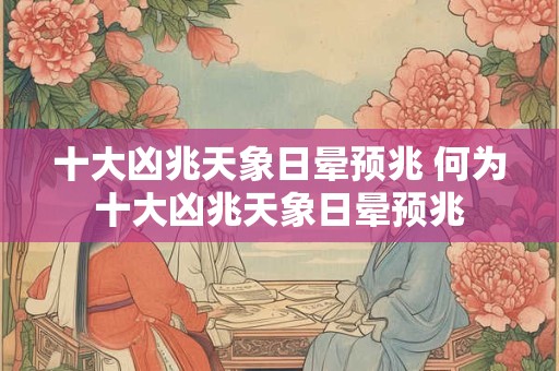 十大凶兆天象日晕预兆 何为十大凶兆天象日晕预兆