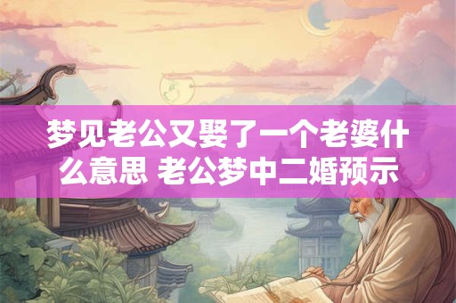 梦见老公又娶了一个老婆什么意思 老公梦中二婚预示什么
