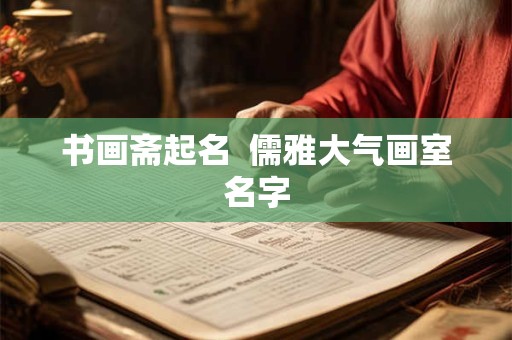 书画斋起名  儒雅大气画室名字