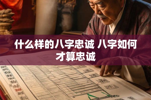 什么样的八字忠诚 八字如何才算忠诚