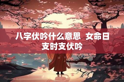 八字伏吟什么意思  女命日支时支伏吟