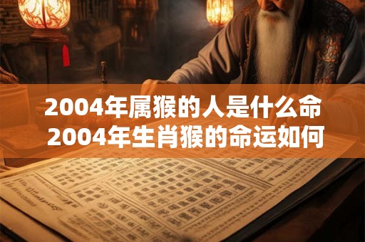 2004年属猴的人是什么命 2004年生肖猴的命运如何