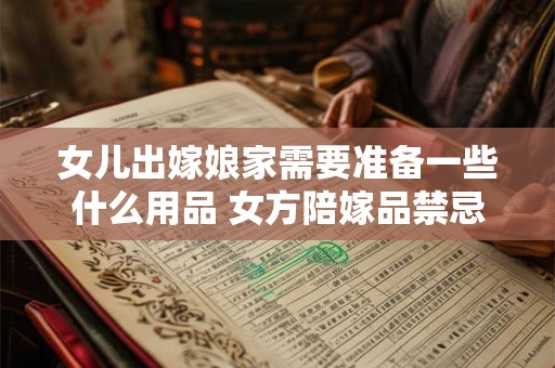 女儿出嫁娘家需要准备一些什么用品 女方陪嫁品禁忌
