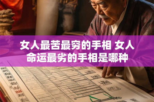 女人最苦最穷的手相 女人命运最劣的手相是哪种