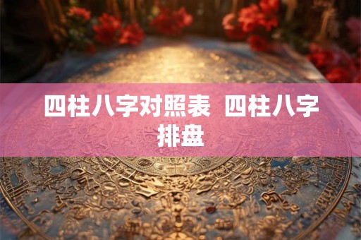 四柱八字对照表  四柱八字排盘