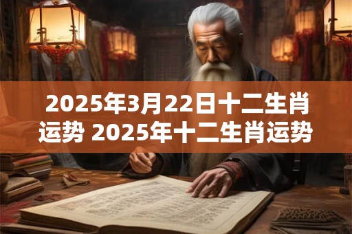 2025年3月22日十二生肖运势 2025年十二生肖运势如何