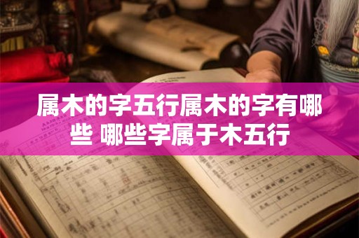 属木的字五行属木的字有哪些 哪些字属于木五行