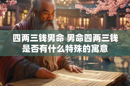 四两三钱男命 男命四两三钱是否有什么特殊的寓意