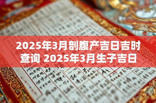 2025年3月剖腹产吉日吉时查询 2025年3月生子吉日