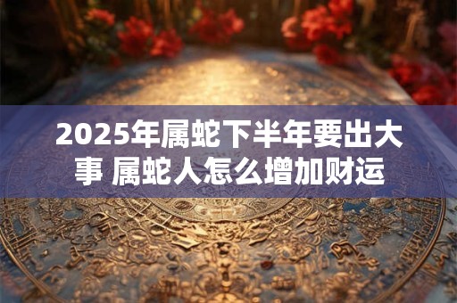 2025年属蛇下半年要出大事 属蛇人怎么增加财运