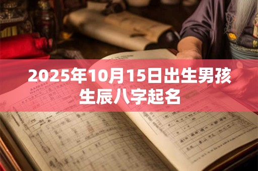 2026年10月15日出生男孩生辰八字起名