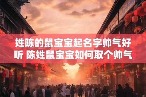 姓陈的鼠宝宝起名字帅气好听 陈姓鼠宝宝如何取个帅气好听的名字
