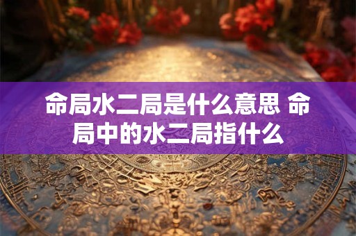 命局水二局是什么意思 命局中的水二局指什么