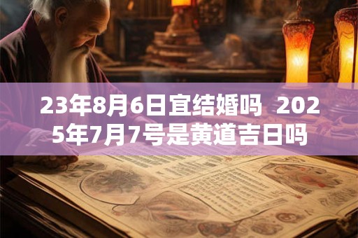 23年8月6日宜结婚吗  2025年7月7号是黄道吉日吗
