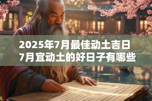 2025年7月最佳动土吉日  7月宜动土的好日子有哪些