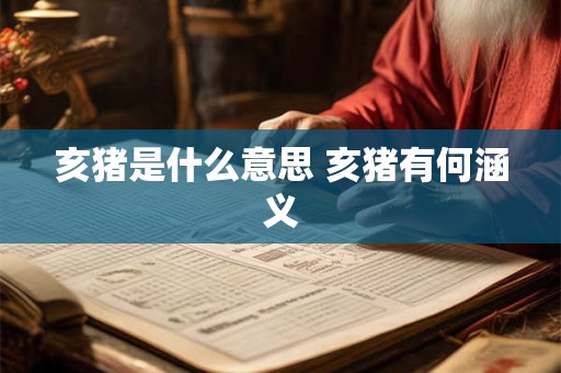 亥猪是什么意思 亥猪有何涵义