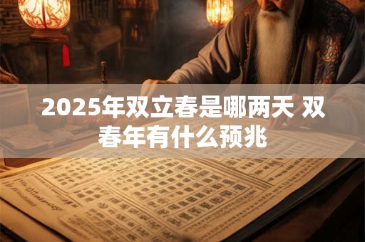 2025年双立春是哪两天 双春年有什么预兆