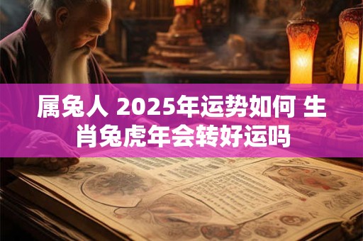 详细阅读:属兔人 2025年运势如何 生肖兔虎年会转好运吗 属兔人 2025年运势如何 生肖兔虎年会转好运吗