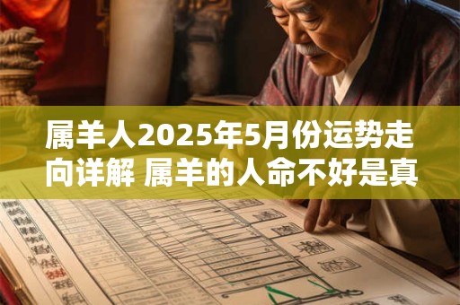 属羊人2025年5月份运势走向详解 属羊的人命不好是真的吗 属羊人2025年5月份运势走向详解 属羊的人命不好是真的吗