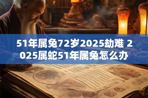 51年属兔72岁2025劫难 2025属蛇51年属兔怎么办
