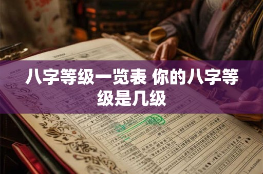 八字等级一览表 你的八字等级是几级