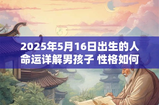 2025年5月16日出生的人命运详解男孩子 性格如何