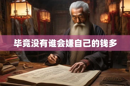 毕竟没有谁会嫌自己的钱多