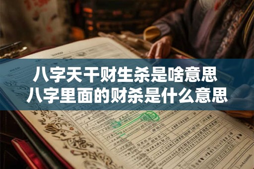 八字天干财生杀是啥意思 八字里面的财杀是什么意思