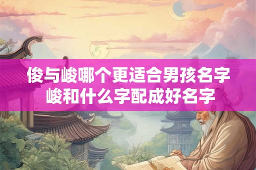 俊与峻哪个更适合男孩名字 峻和什么字配成好名字