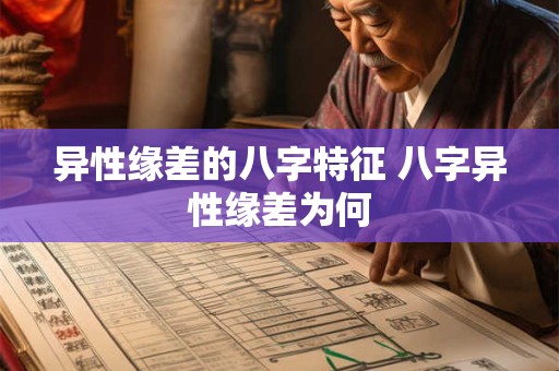 异性缘差的八字特征 八字异性缘差为何