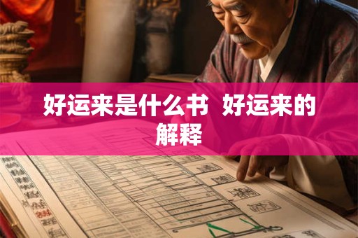 好运来是什么书  好运来的解释