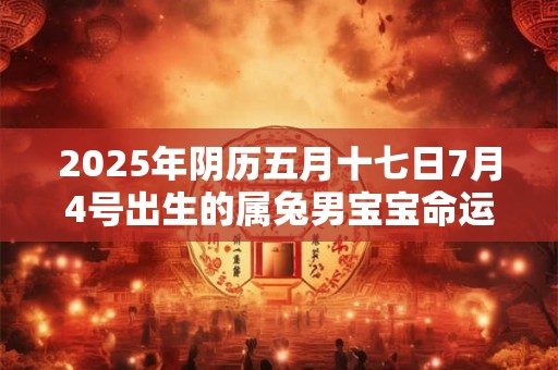 2025年阴历五月十七日7月4号出生的属兔男宝宝命运详解